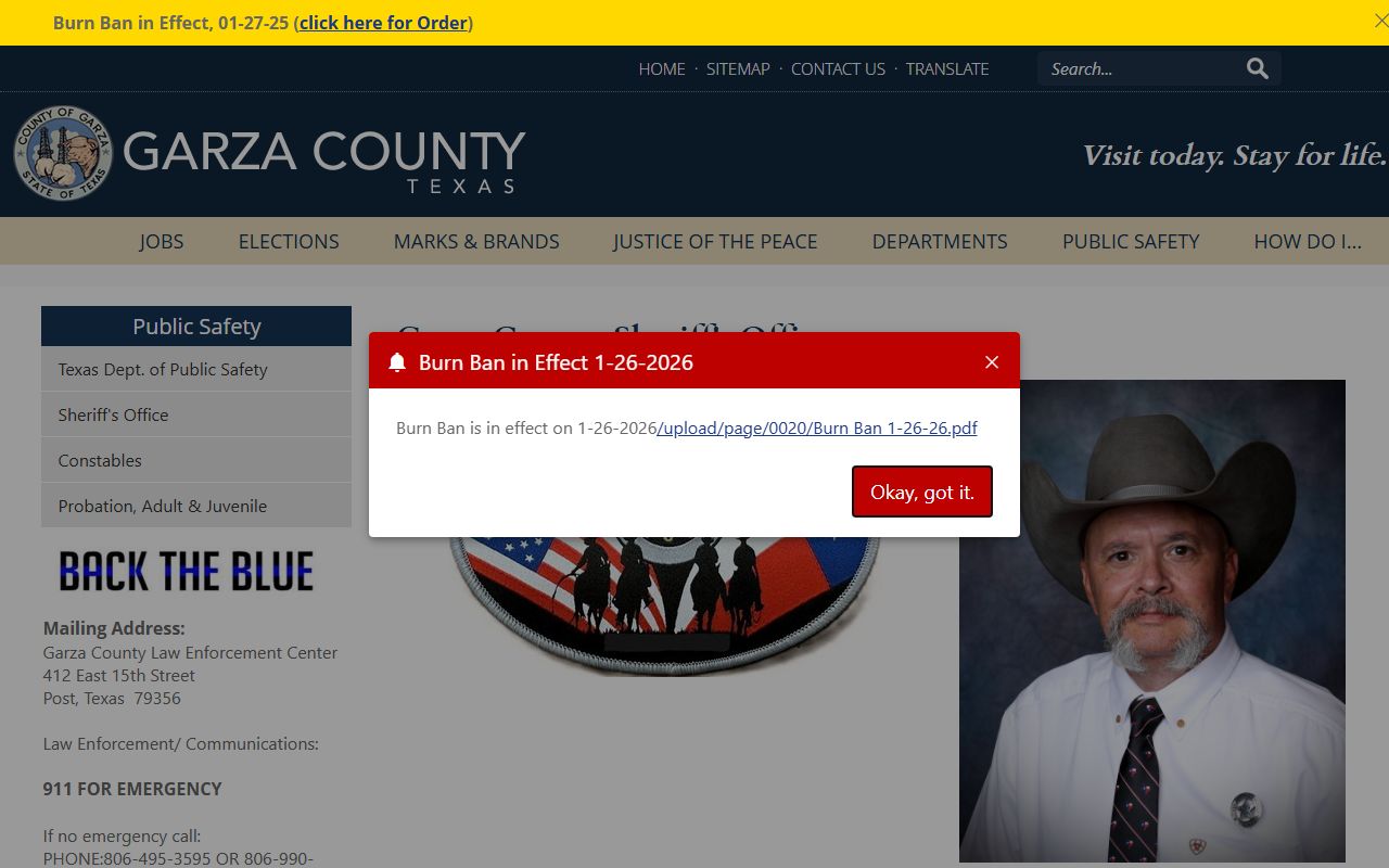 Garza County Law Enforcement Center jail information for King County inmate population searches
